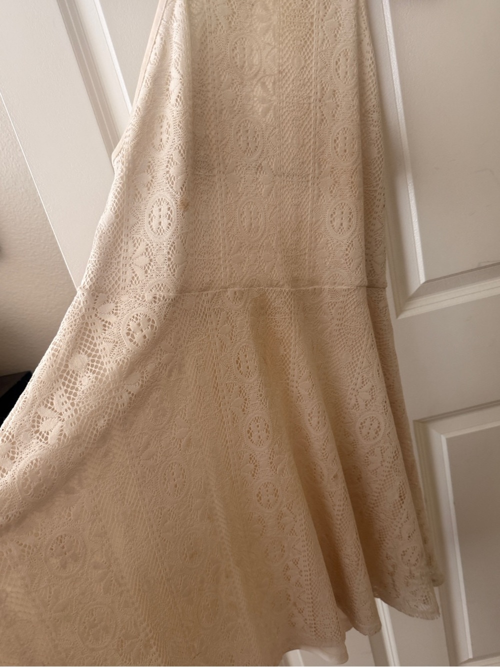 Mossimo Supply Co. Beige Lace Midi Flare Dress